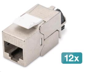 CAT6a Keystone Jack - shielded, tool free connection - 12Pcs