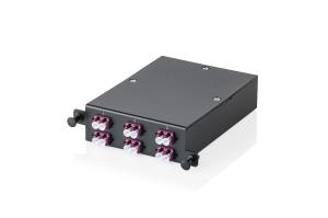 MTP/MPO-Cassette - OM4 for 4/8 MPO Panel 6xLC DX couplers, Fanout, MPO Adapter