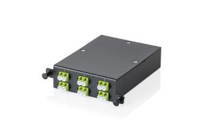 MPO/MTP cassette - 4/8 cassettes panel, OM5 6xLC DX couplers, Fanout, MPO Adapter