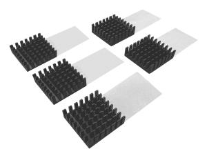 Heatsink for M.2 SSD module,15 x 15MM, Black, self adhesive, 5 pcs