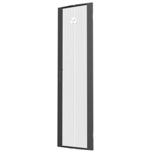 48U x 600mm Wide Single Perforated Door Black (Qty 1)