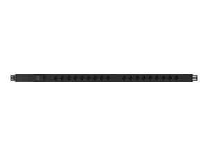 PowerGo Rack PDU Basic 0U 32A 220V IEC60309 3M SCHUKO 18 Breaker Black