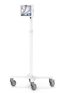 Bundle / Premium Medical Rolling Cart + Apex Secured Enclosure Wall Mount for iPad Air M2 & M3 11in - White