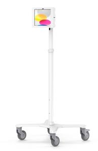 Bundle / Premium Medical Rolling Cart + Apex Secured Enclosure Wall Mount for iPad 10th-11th (A16) Gen - White