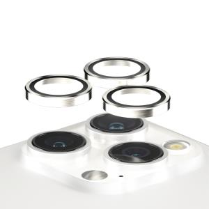 Hoops Camera Lens Protector iPhone 15 Pro and 15 Pro Max White Metal