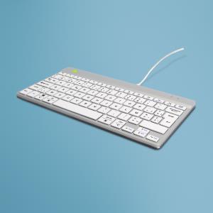 Compact Break ergonomic - Keyboard - Wired - White - Azerty Belgian