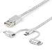 USB Multi-charger Cable - Lightning, USB-c, Micro-b - Braided - 1m