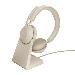 Headset Evolve2 65 UC - Stereo - USB-A / BT - Beige - with Desk Stand